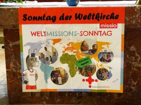 Weltkirchensonntag (Weltmissionsonntag), EZA-Stand am 18.10.2020 - Aufnahme von Ismael Salhi zum Kommunionspender